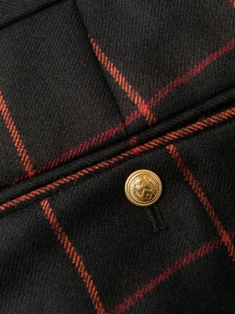Black Check Pattern Tailored Trousers