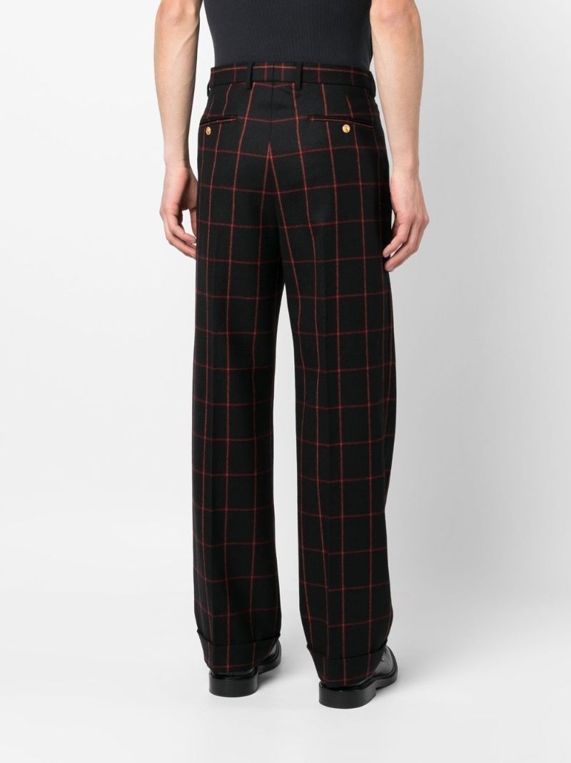 Black Check Pattern Tailored Trousers