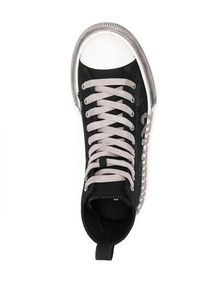 Black Logo Print High-top Sneakers