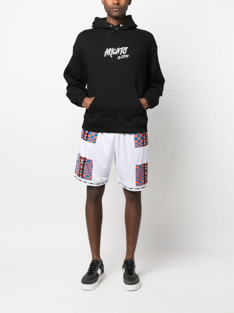 Black Tag Logo Embroidered Hoodie