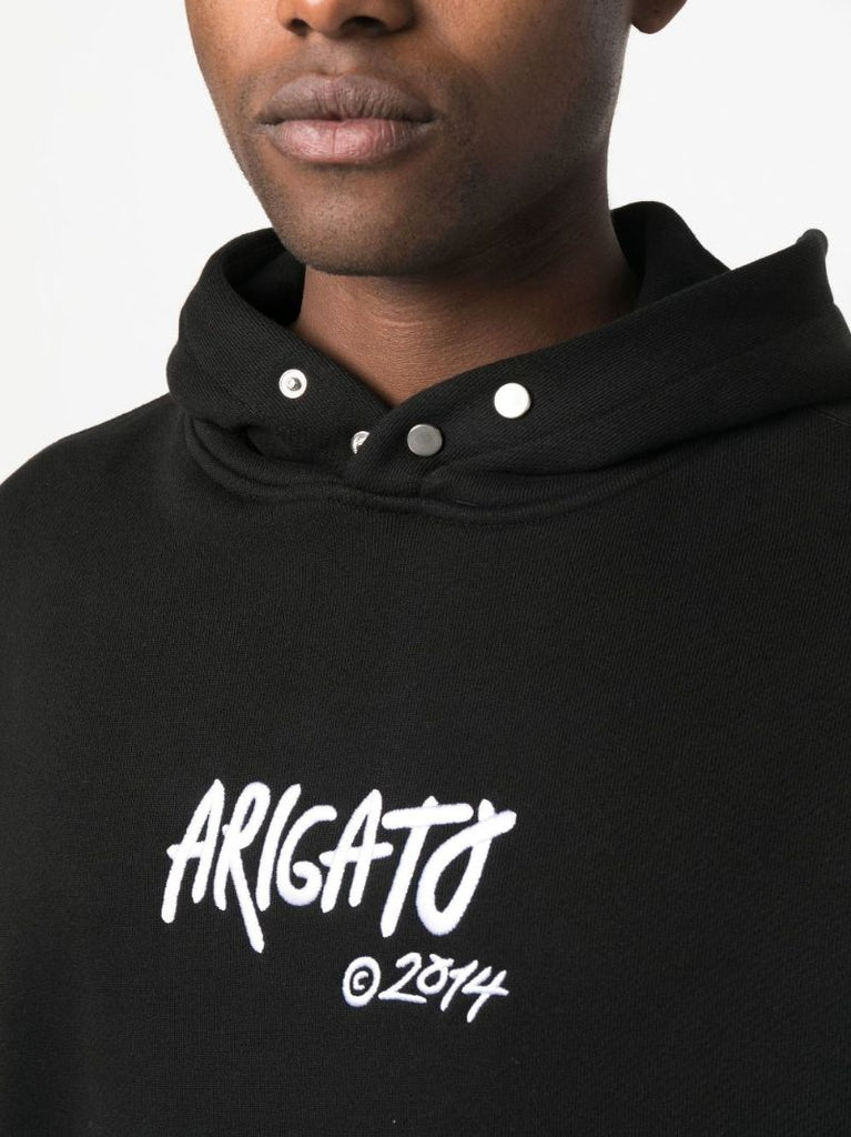 Black Tag Logo Embroidered Hoodie
