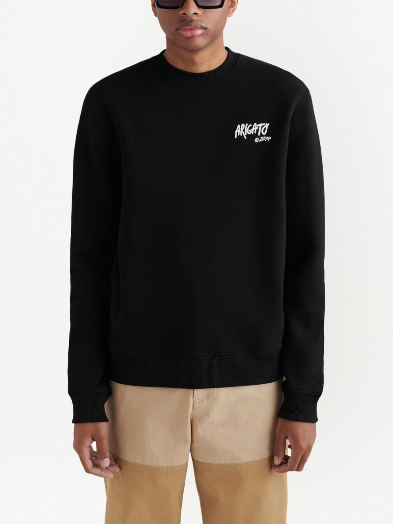 Black Tag Logo Embroidered Sweatshirt