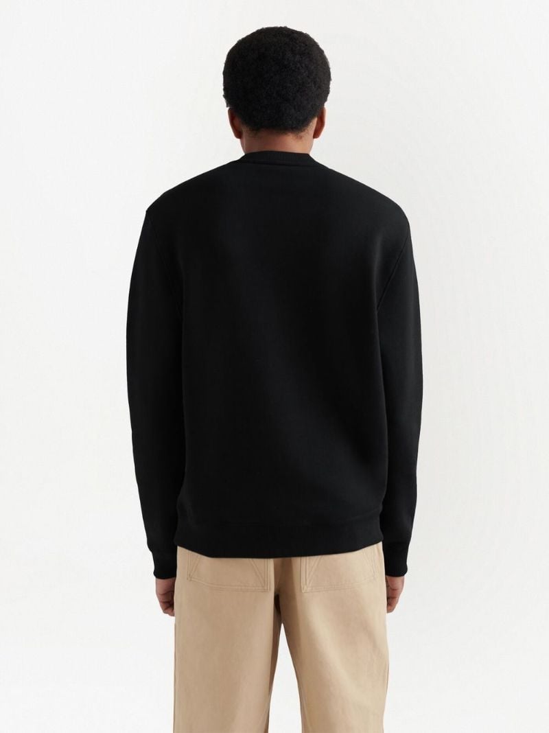 Black Tag Logo Embroidered Sweatshirt