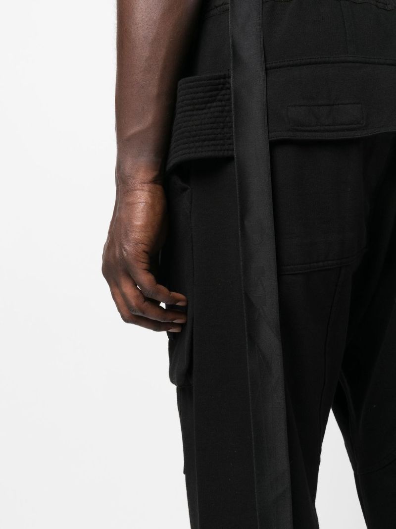 Black Cropped Cargo Trousers