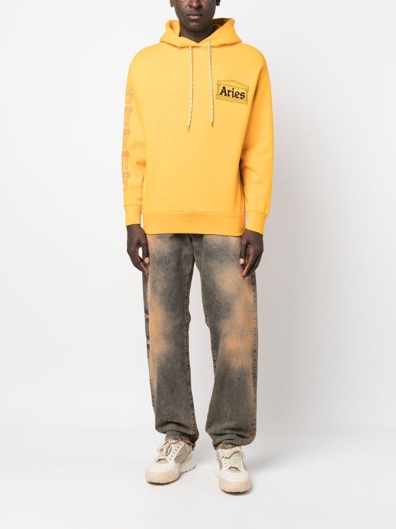 Orange Acid Wash Batten Jeans