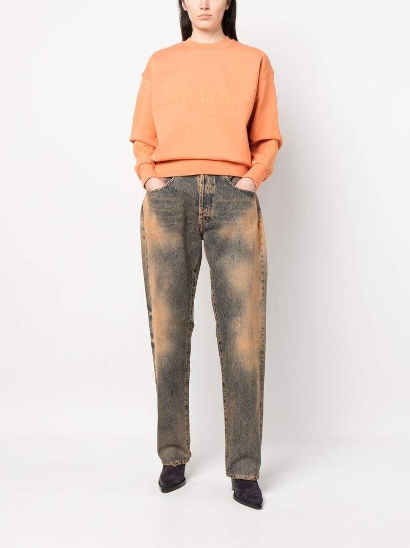 Orange Acid Wash Batten Jeans