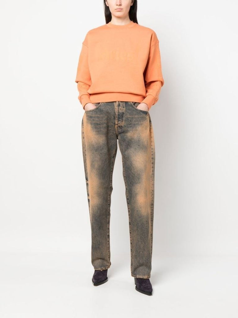 Orange Acid Wash Batten Jeans