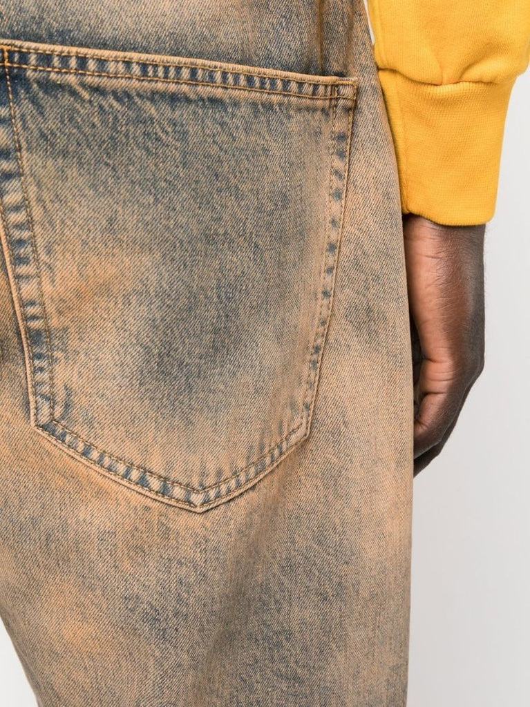 Orange Acid Wash Batten Jeans