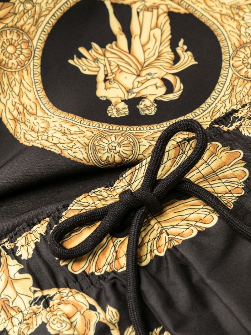 Black Baroque Pattern Swim Shorts