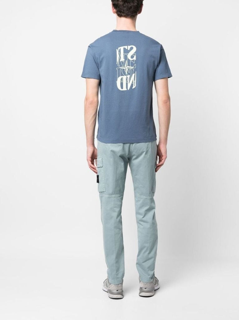 Blue Lettering Two Cotton T-shirt