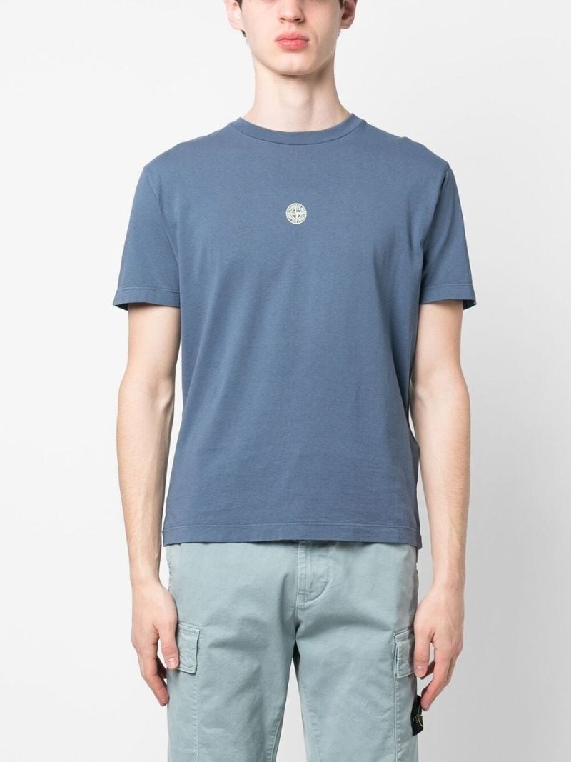 Blue Lettering Two Cotton T-shirt