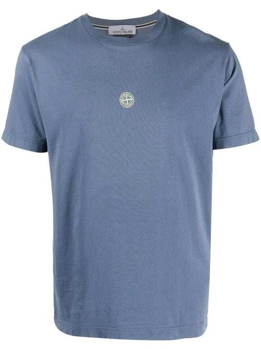Blue Lettering Two Cotton T-shirt