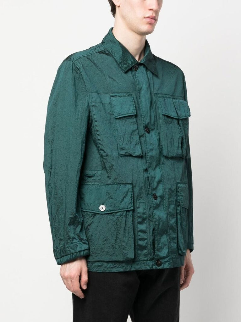 Green Compass Patch Shirt Jacket