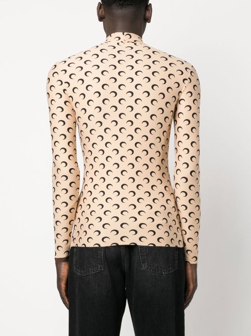 Neutral Crescent Moon Print Top