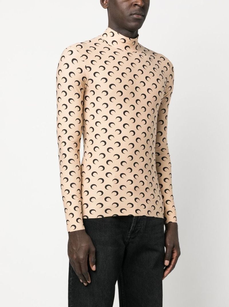 Neutral Crescent Moon Print Top