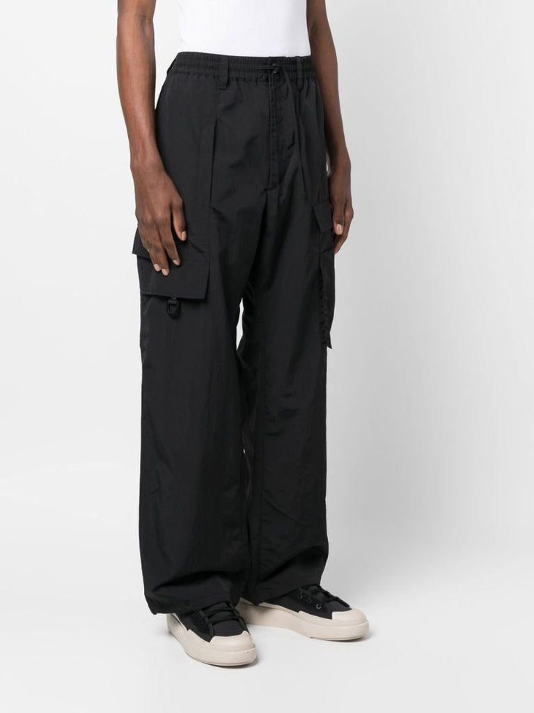 Black Cargo Wide Leg Trousers