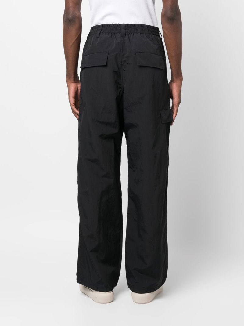 Black Cargo Wide Leg Trousers