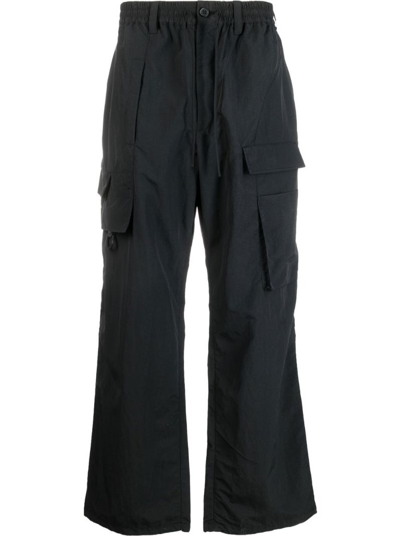 Black Cargo Wide Leg Trousers