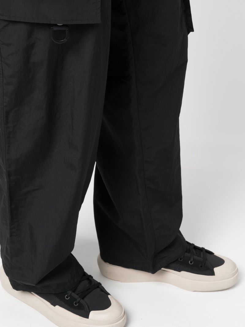 Black Cargo Wide Leg Trousers