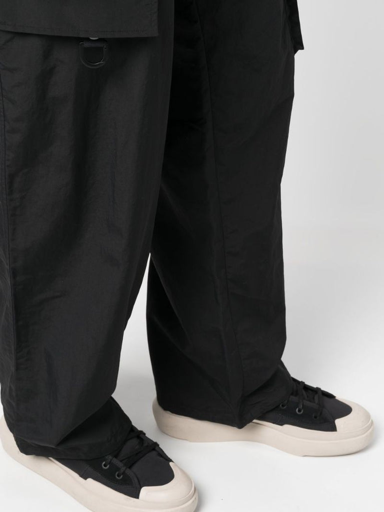 Black Cargo Wide Leg Trousers