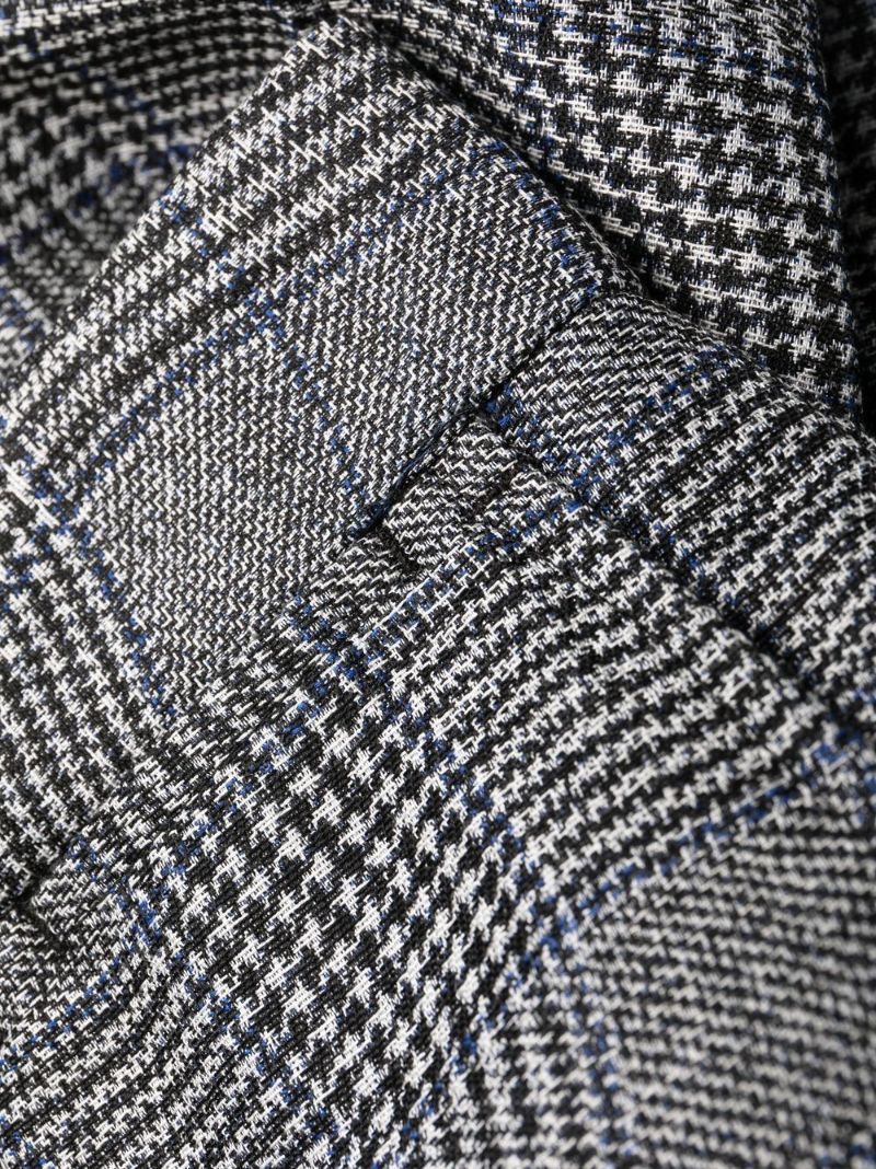 Grey Wavy Check Print Trousers