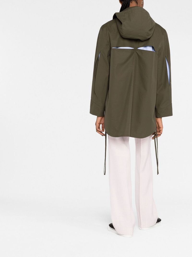 Green Hooded Parka Coat