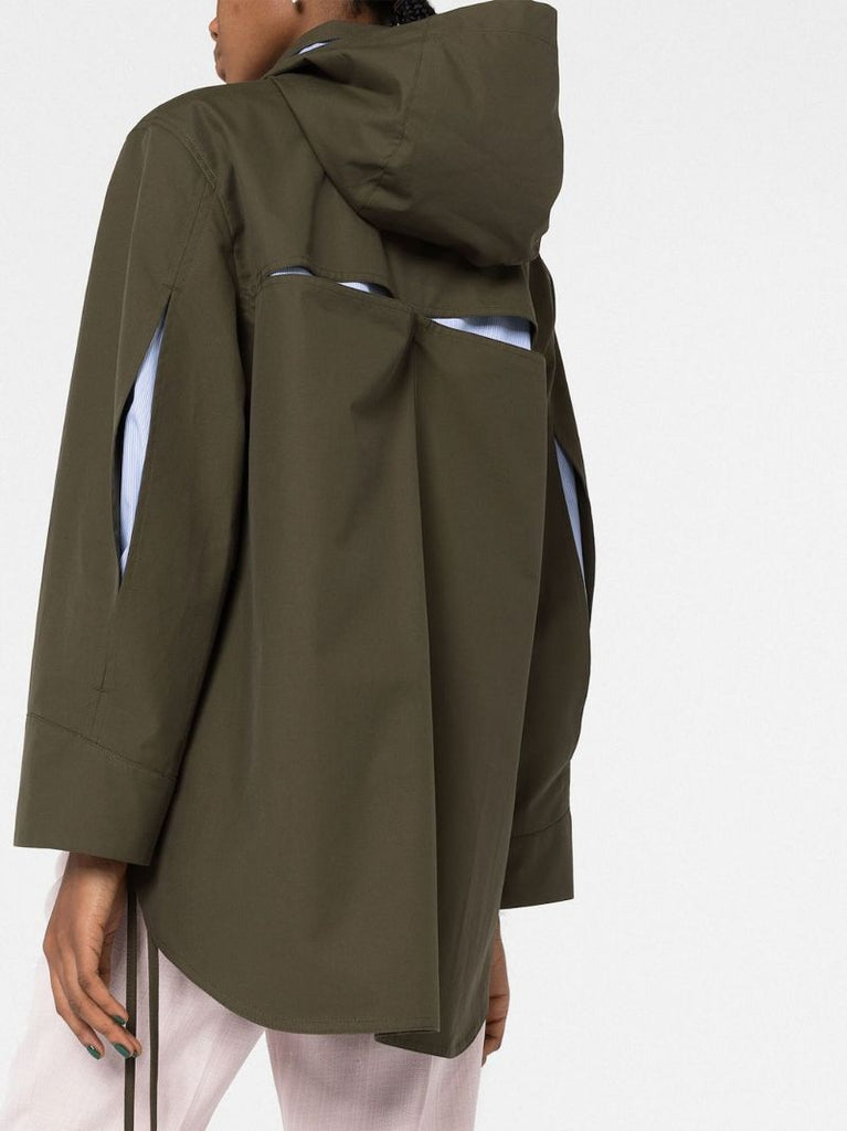 Green Hooded Parka Coat