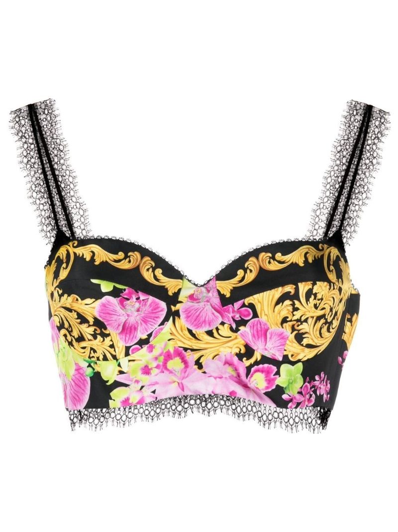 Black Medusa Orchid Bustier Top