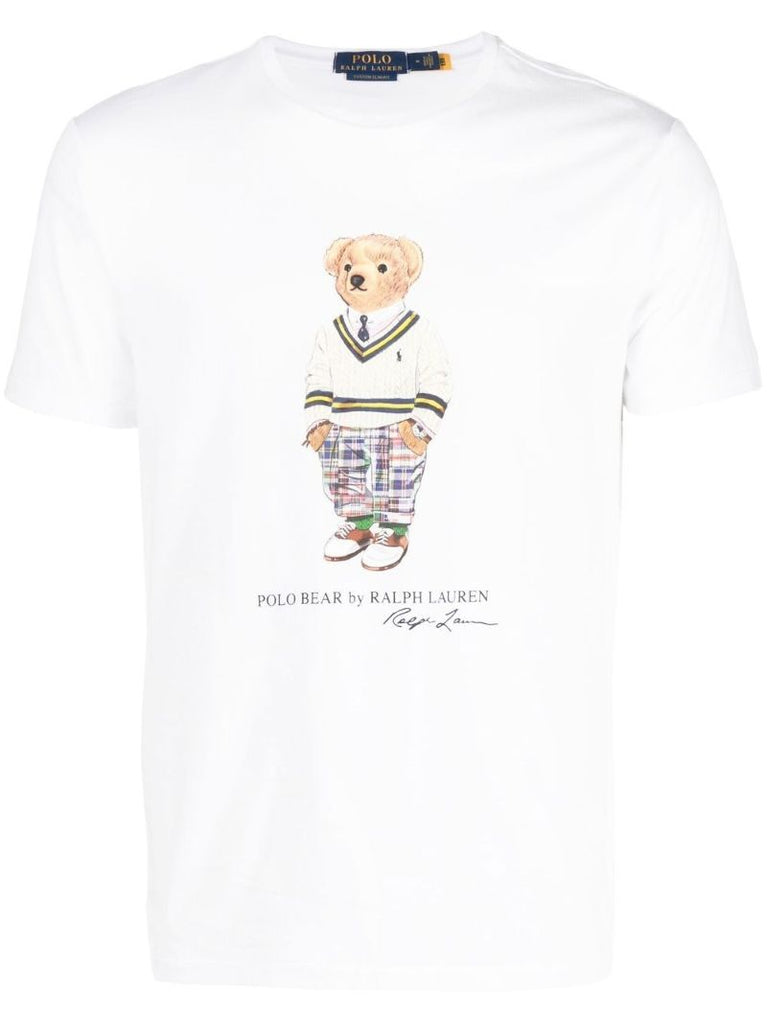 White Polo Bear Cotton T-shirt