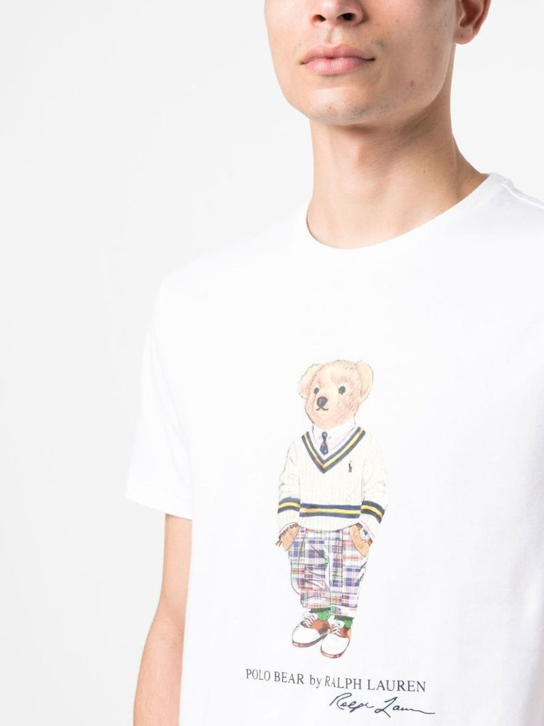 White Polo Bear Cotton T-shirt