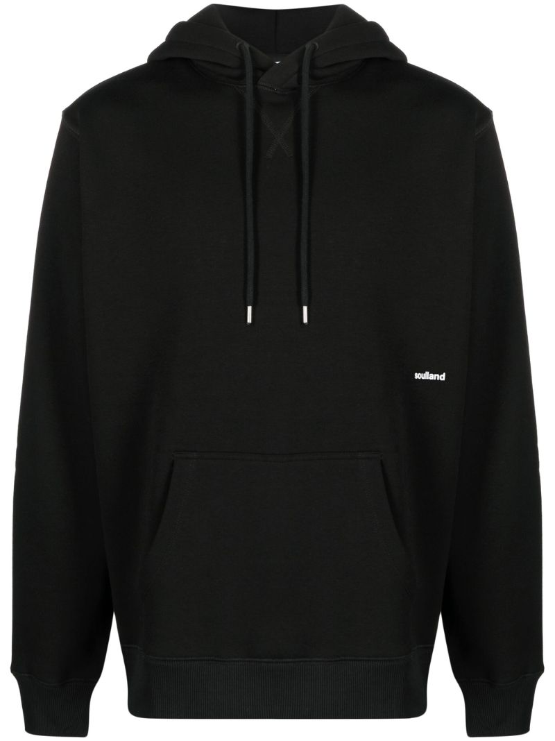Black Logo Print Hoodie