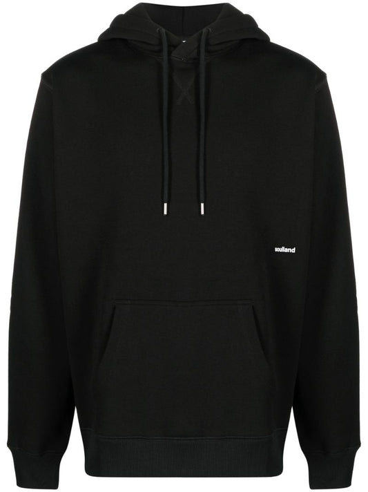 Black Logo Print Hoodie