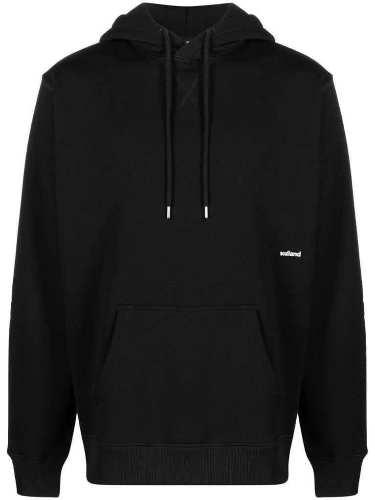 Black Logo Print Hoodie