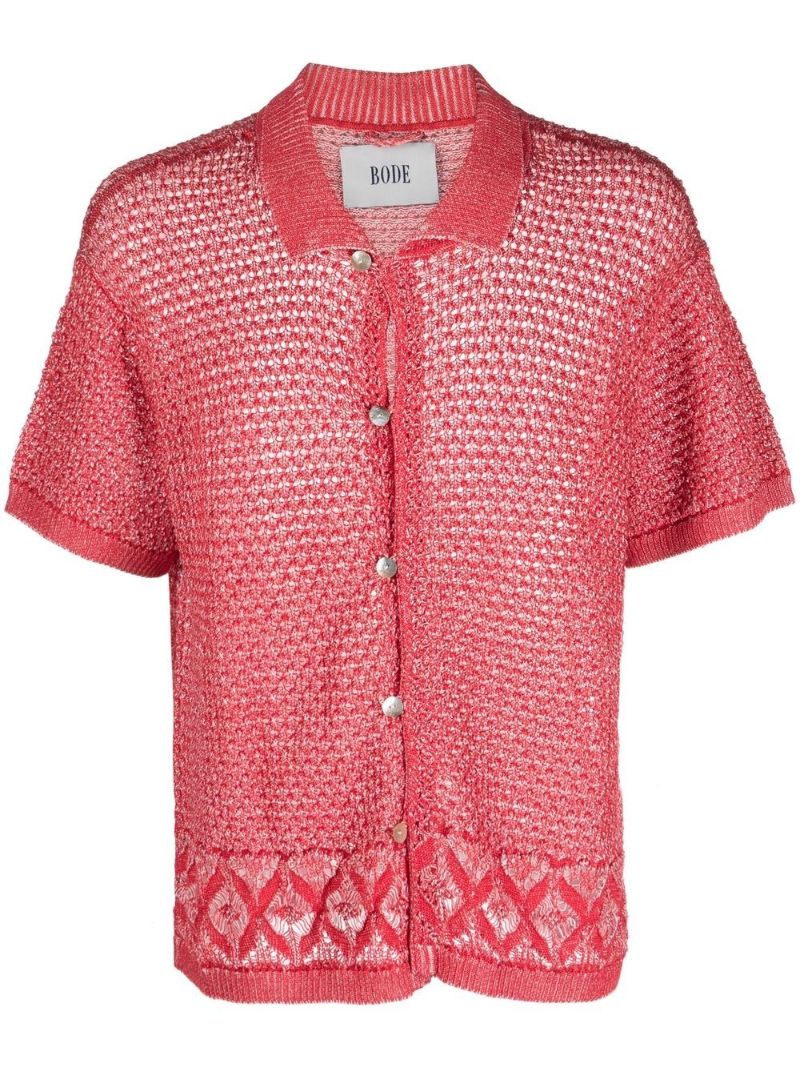 Red Duotone Knitted Shirt