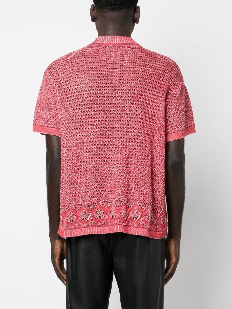 Red Duotone Knitted Shirt