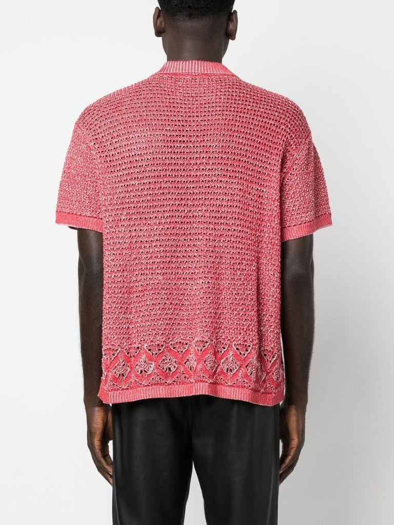 Red Duotone Knitted Shirt