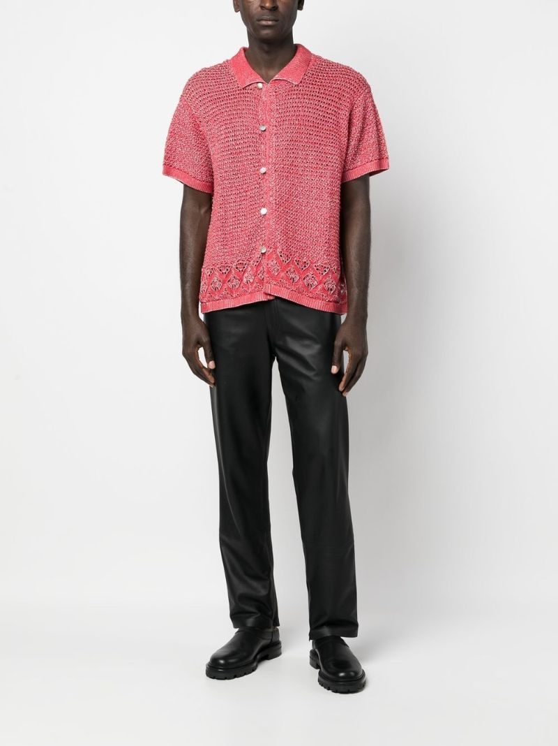 Red Duotone Knitted Shirt