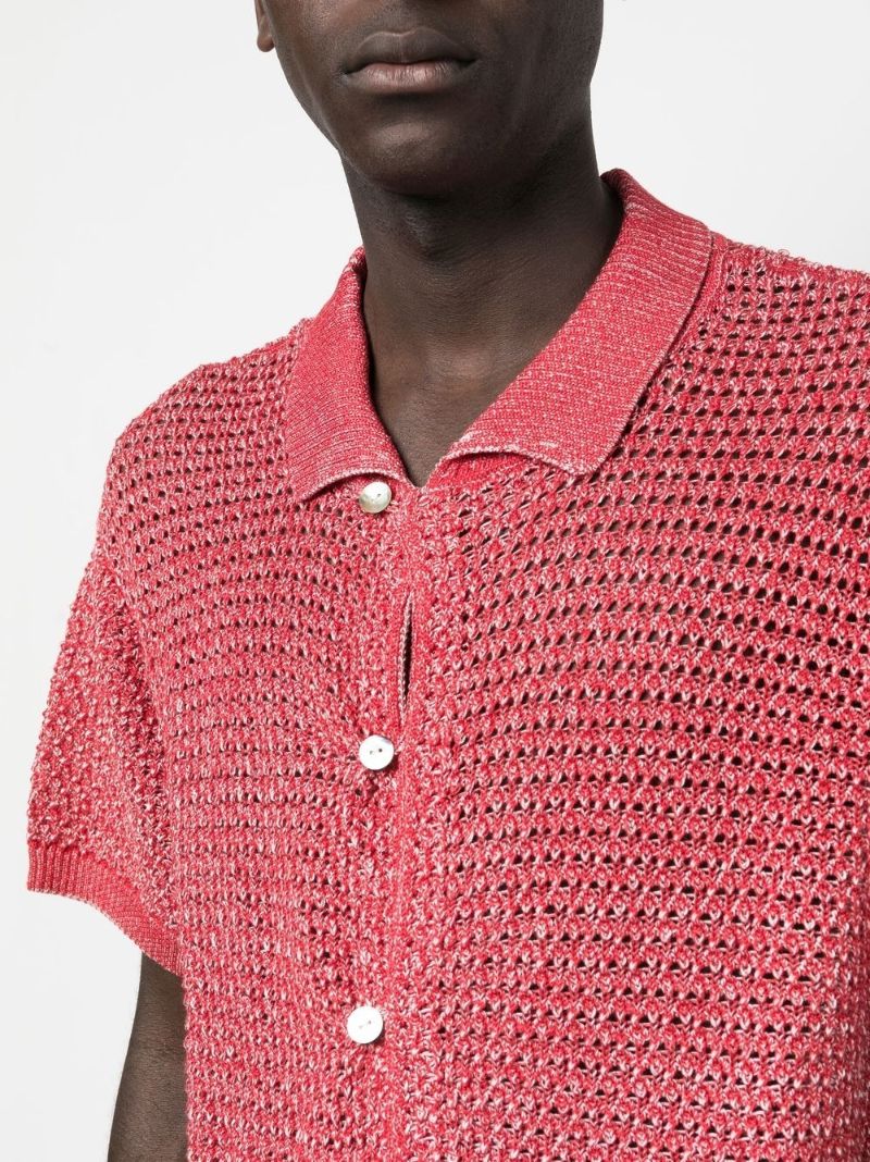 Red Duotone Knitted Shirt