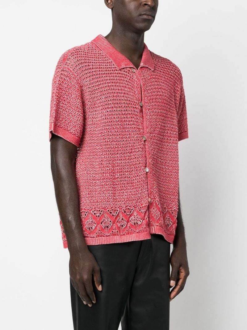 Red Duotone Knitted Shirt
