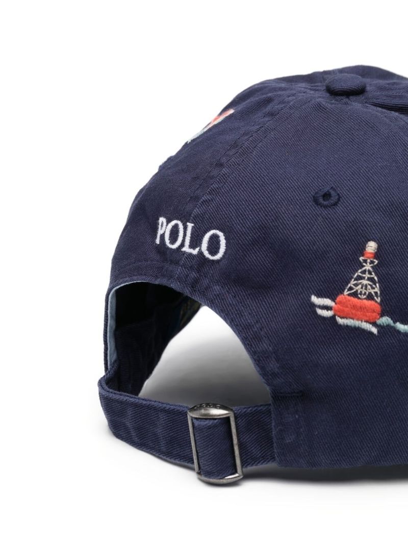 Blue Cotton Embroidered Baseball Cap