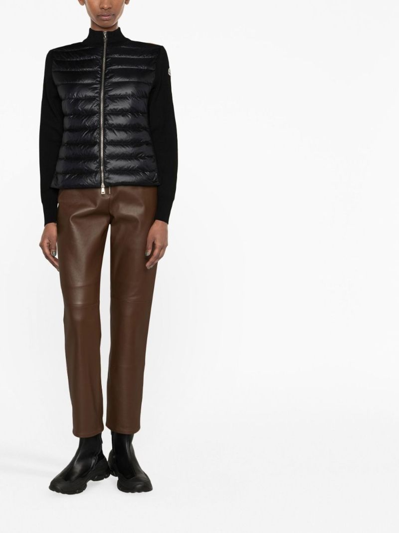 Black Padded Wool Cardigan