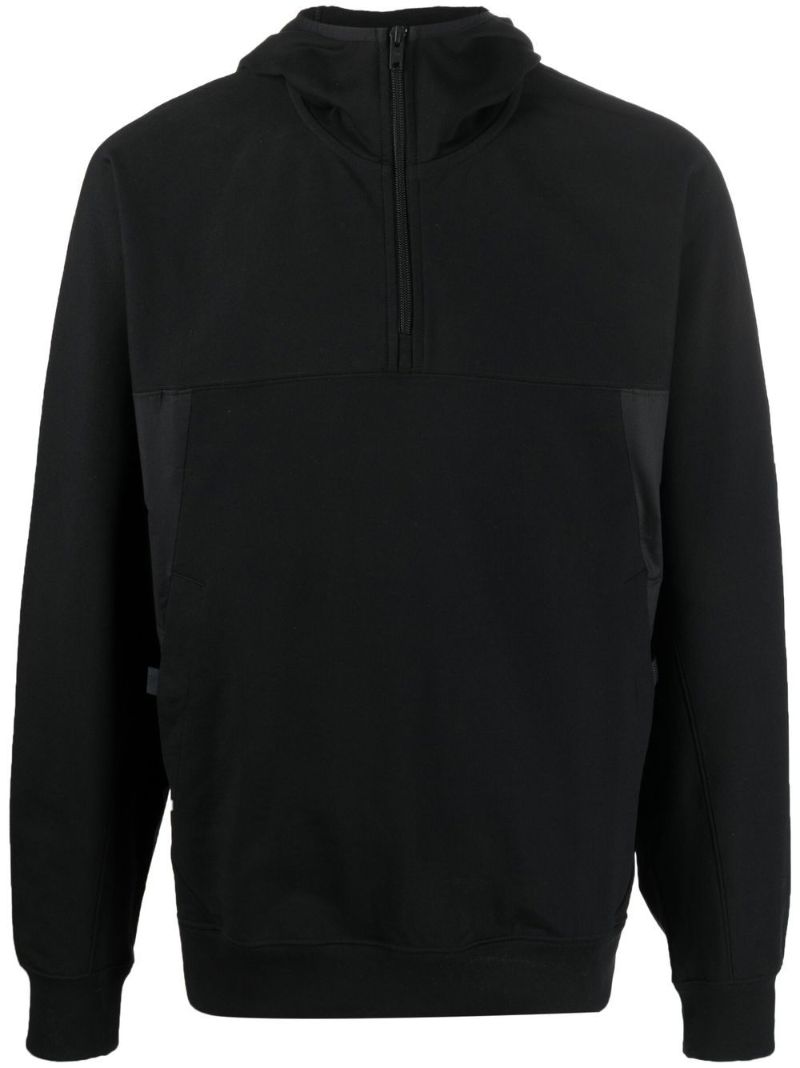 Black Terry Zip Organic Cotton Hoodie