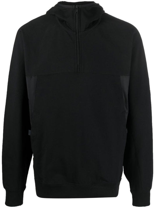 Black Terry Zip Organic Cotton Hoodie