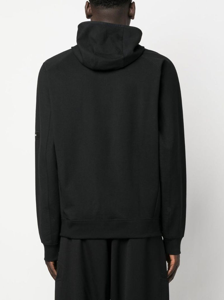 Black Terry Zip Organic Cotton Hoodie