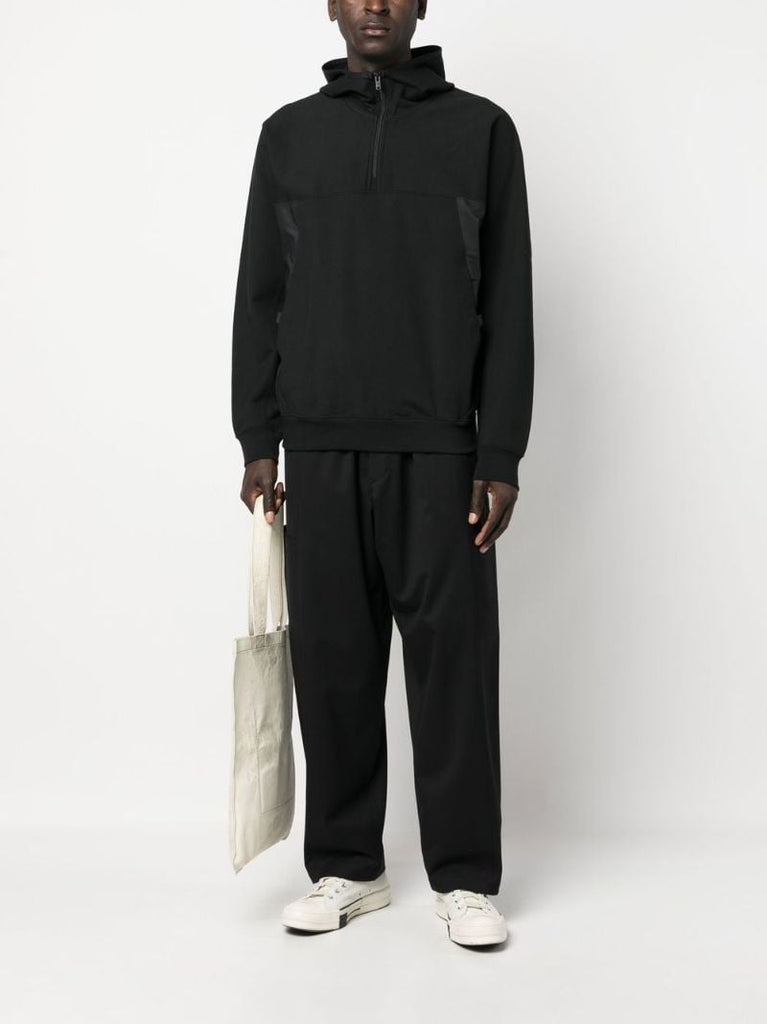 Black Terry Zip Organic Cotton Hoodie