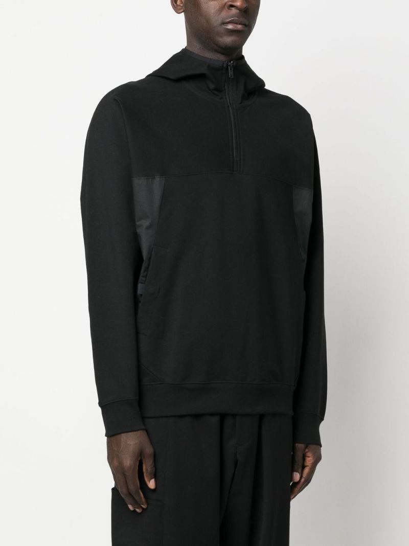 Black Terry Zip Organic Cotton Hoodie