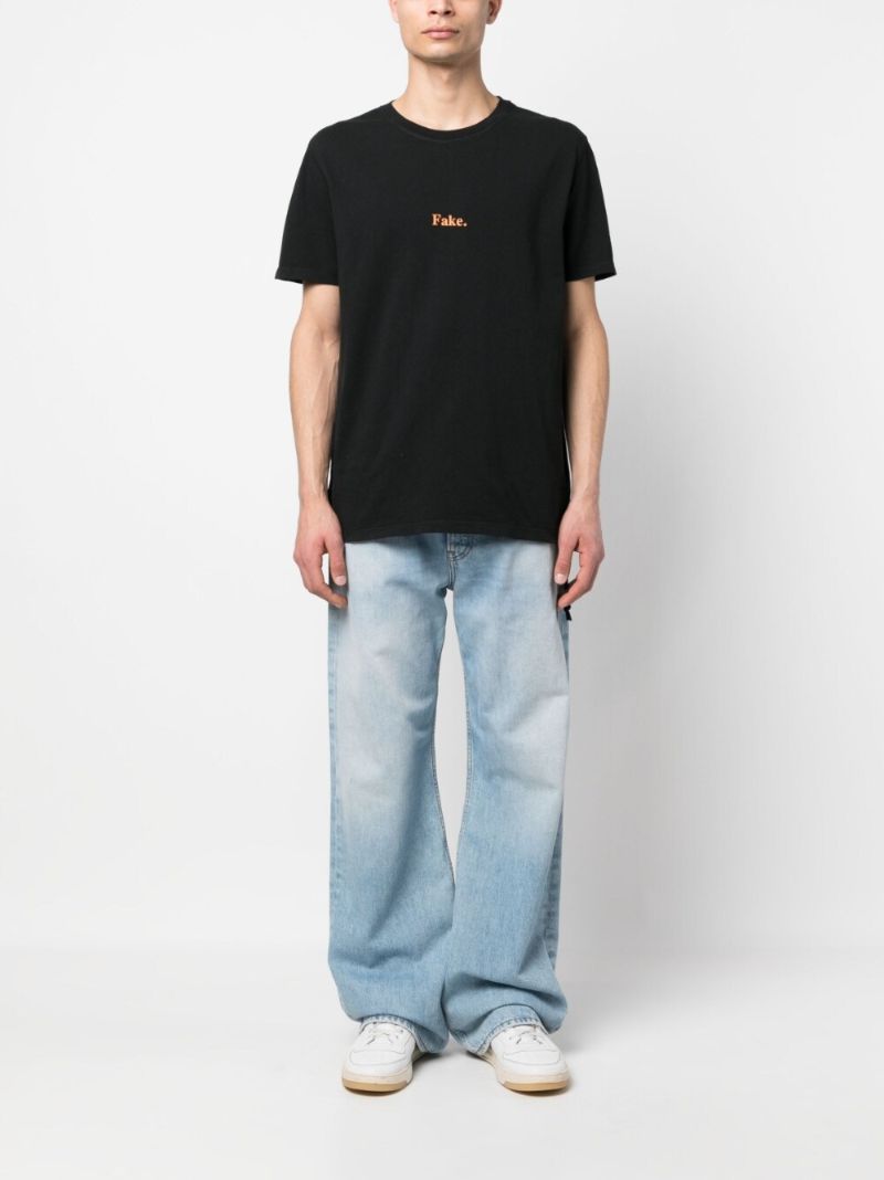 Black Cotton Fake Kash Ss T-shirt
