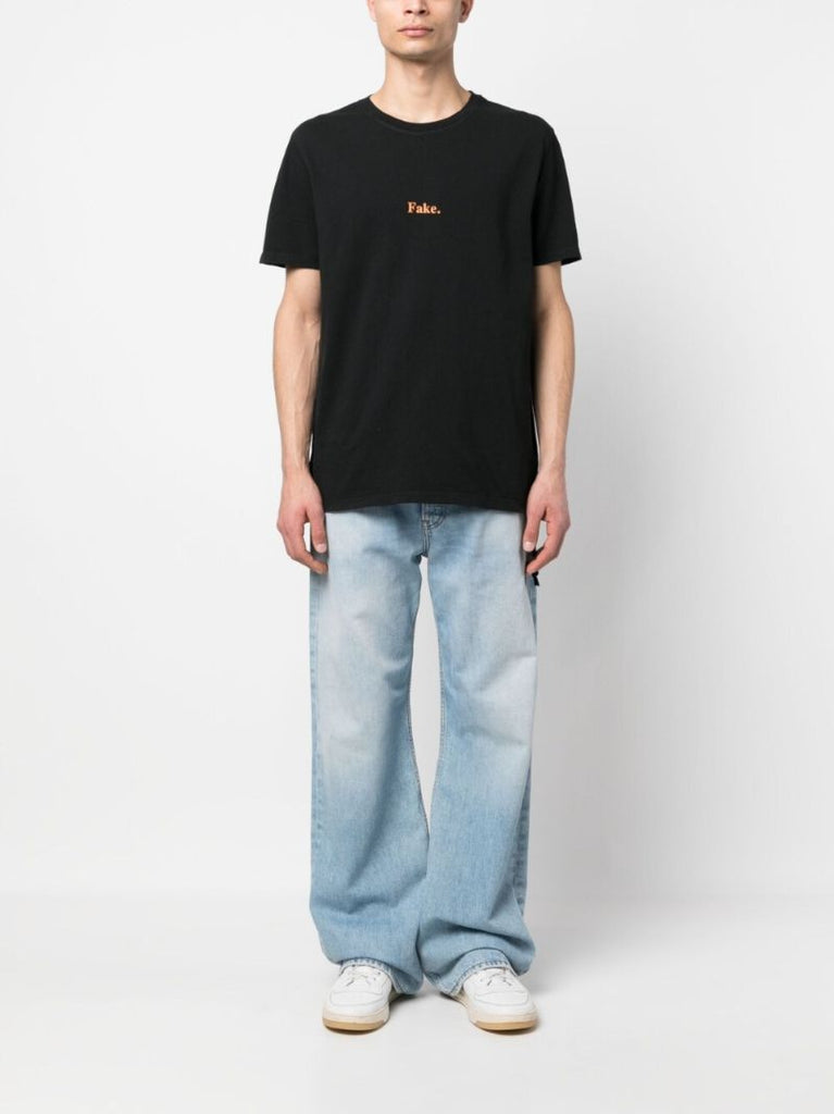 Black Cotton Fake Kash Ss T-shirt