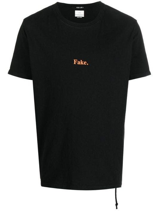 Black Cotton Fake Kash Ss T-shirt