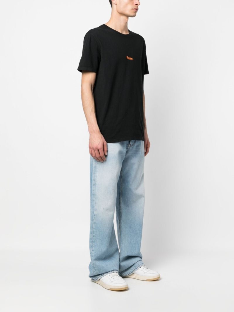 Black Cotton Fake Kash Ss T-shirt